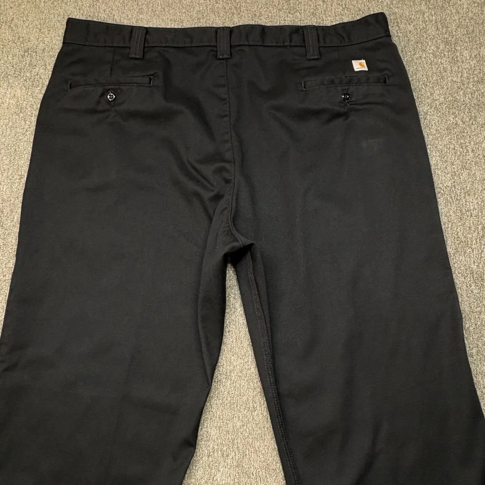 Carhartt WP Black Blended Twill‎ Work Pants Black Mens 44x30 Straight Leg